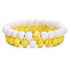 Natural stone beads bracelet white black for men women best friend 2pcs