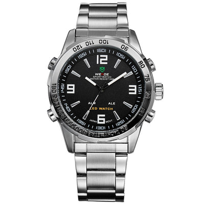 Men sports watches LED digital military wristwatch full steel quartz clock
