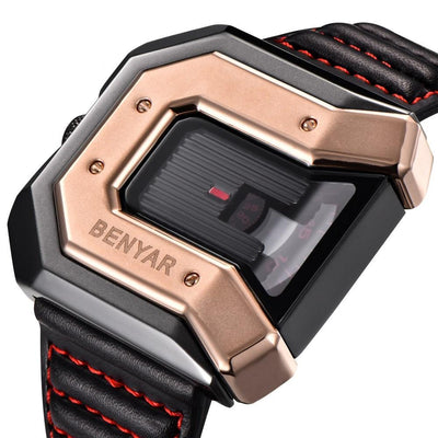 Leather watches men unique design sport wrist watch