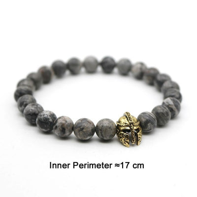 lava antique bracelet black rock stone beads men roman warrior gladiator helmet