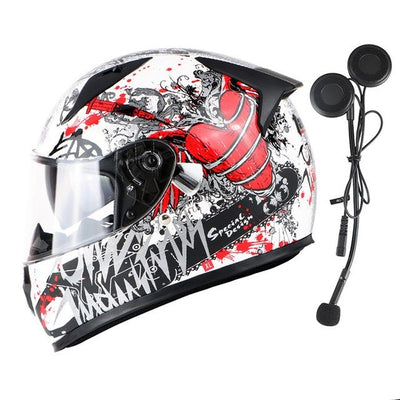 Vintage motorcycle helmet full face skull motorbike Vespa helmets dual lens racing