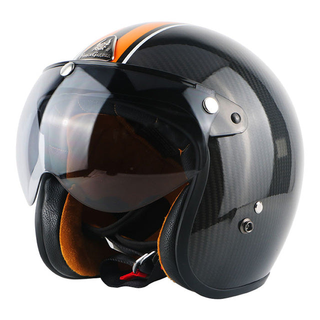 Vintage vespa motorcycle helmet open face 3/4 biker scooter