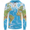 Sweatshirt hoodie men 3d world map cool anime clothing