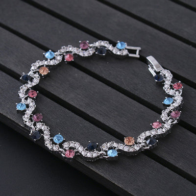 Charm blue crystal bracelets woman for wedding jewelry