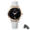 Leather women wristwatch star dial dress watch analog luxury golden ladies gifts