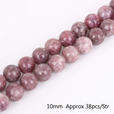 Natural lepidolite stone beads DIY bracelet jewelry making decoration craft