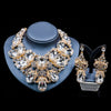 Turkish jewelry wedding set necklace earrings gold color Austrian crystal