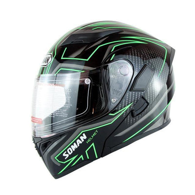 Full face motorcycle helmet flip up double lens motorbike helmets casco casque