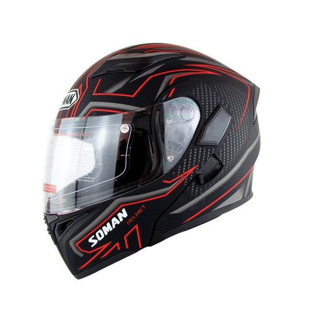 Full face motorcycle helmet flip up double lens motorbike helmets casco casque