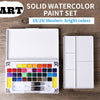 Colors Solid Watercolor Paint Set Box Art Paintbrush Portable Watercolor
