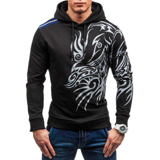 Men's hoodies sweatshirt dragon printed casual tracksuit hip hop clothing