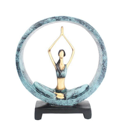 Yoga ornament ceramic statue figurines resin art home decorative