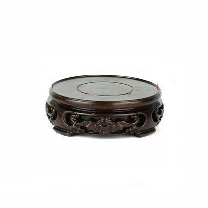 Rosewood circular logs base stone jade ornaments bonsai teapot base