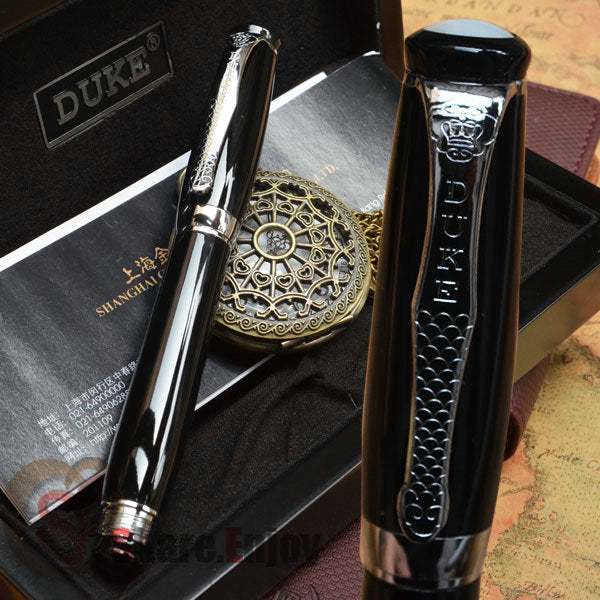 vintage pen roller ball gift noble mentor priest ceo business black silver