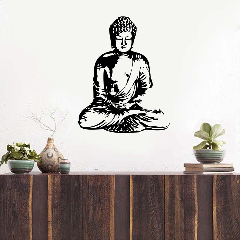 Vinyl wall decal sticker buddha yoga asia spiritual awakened home decor