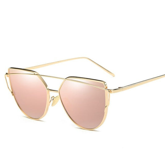 Cat eye sunglasses women flat lens