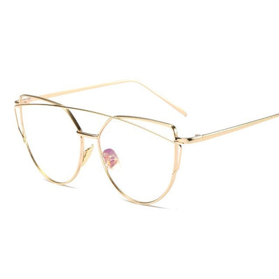 Cat eye sunglasses women flat lens