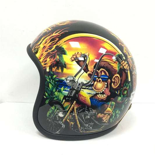 Vintage chopper helmet retro open face motorcycle helmets scooter moto capacete