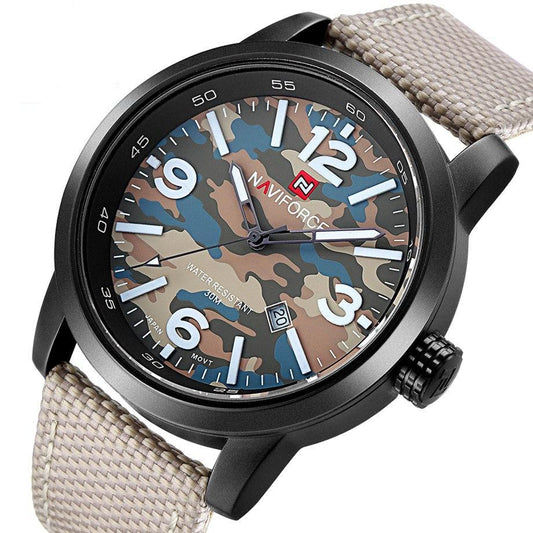 Military men wristwatch sport outdoor canvas quartz watch relogio masculino