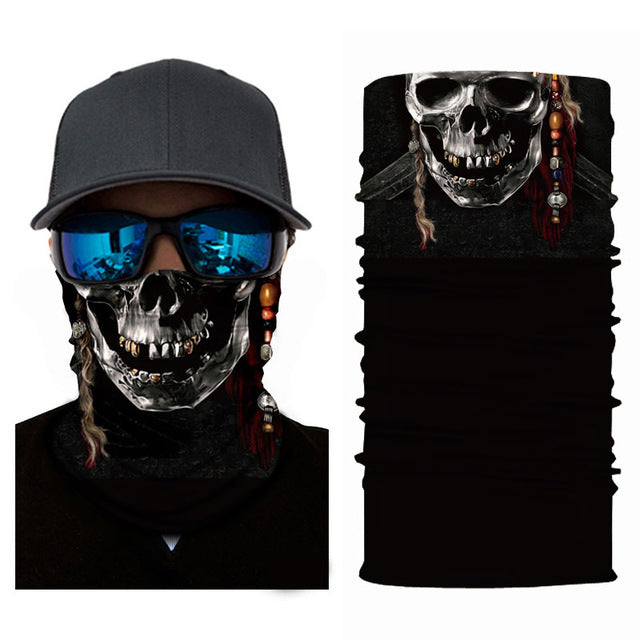 skull mask face hood tube neck headband scarf ski motorcycle outdoor halloween