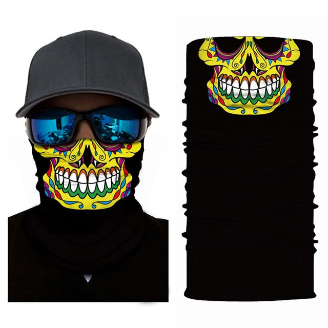 skull mask face hood tube neck headband scarf ski motorcycle outdoor halloween
