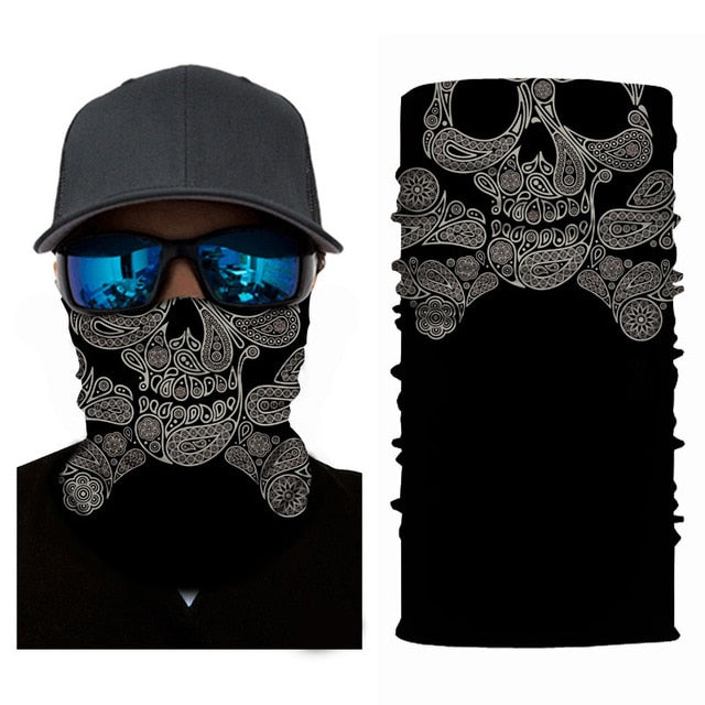 skull mask face hood tube neck headband scarf ski motorcycle outdoor halloween