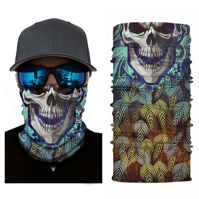 skull mask face hood tube neck headband scarf ski motorcycle outdoor halloween