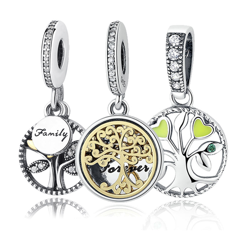 Charm bracelet 925 sterling silver jewelry forever tree of life dangle pendant