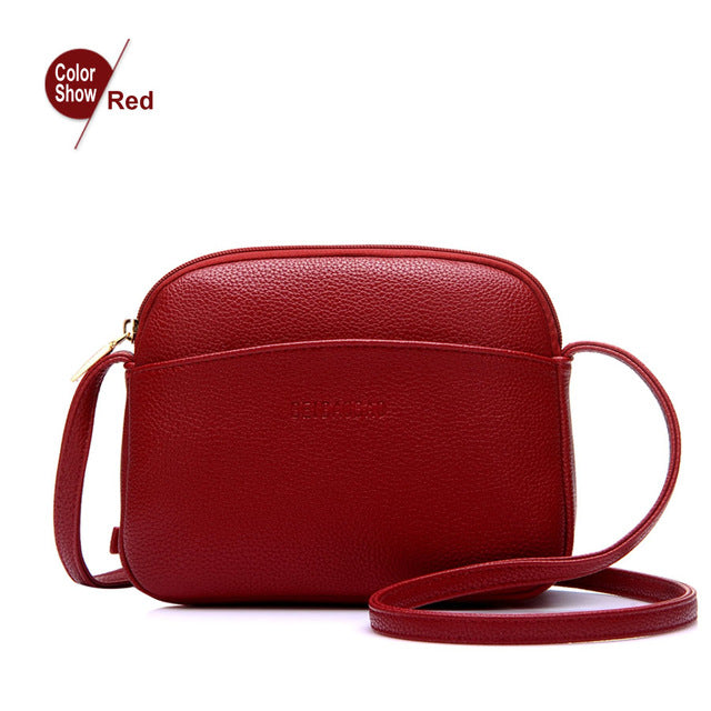 Crossbody bag for women mini candy color leather shoulder bags