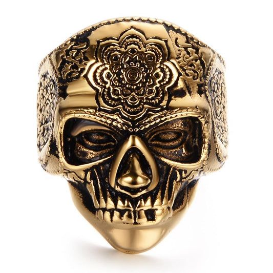 Mehndi buddism ring for men stainless steel