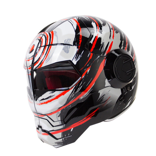 Retro vintage motorcycle helmets hero man full face