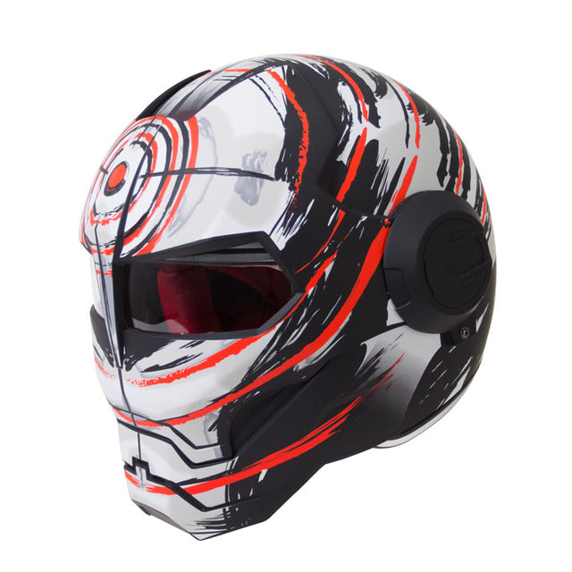 Retro vintage motorcycle helmets hero man full face