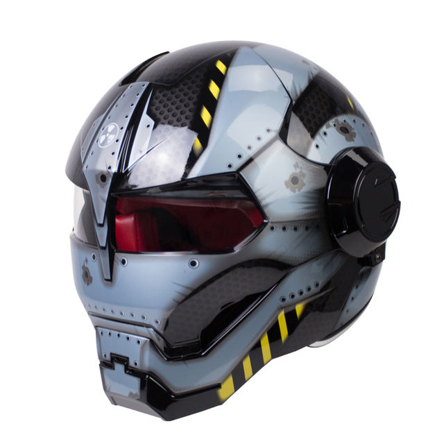 Retro vintage motorcycle helmets hero man full face