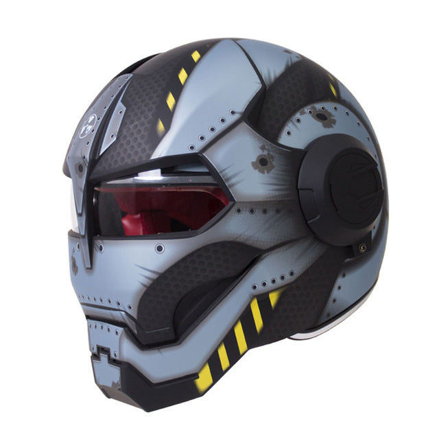 Retro vintage motorcycle helmets hero man full face