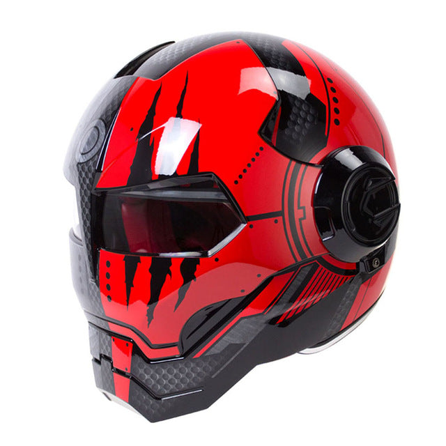 Retro vintage motorcycle helmets hero man full face