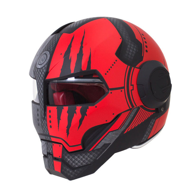 Retro vintage motorcycle helmets hero man full face