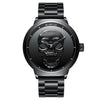 Cool skull watch vintage wristwatch men women military black steel quartz