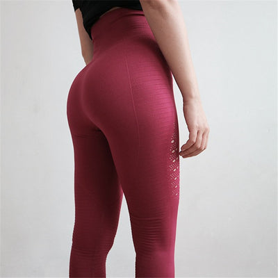 Yoga pants fitness women stretchy Gym tights energy seamless tummy high waist sport leggings purple running
