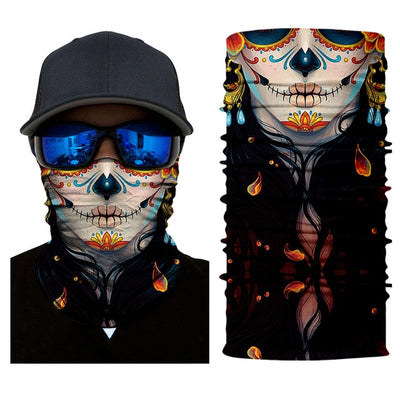 ski skull mask face scarf neck warm snowboard motorcycle bike halloween