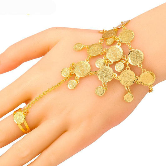 Charm gold coin bracelet women wedding bracelet Arab middle eastern gift