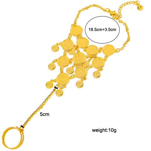 Charm gold coin bracelet women wedding bracelet Arab middle eastern gift