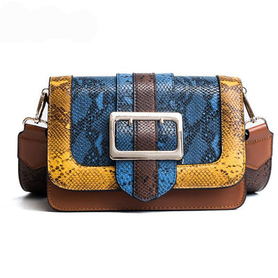 Luxury leather messenger bags woman shoulder bags snakeskin pattern designer