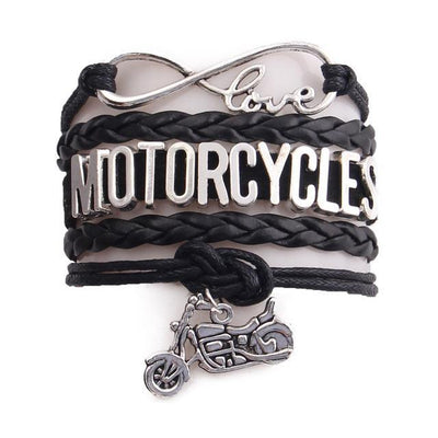 Motorcycles leather bracelet sport love motorbike charm bangles for women