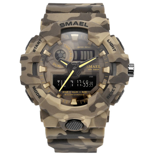 Men Sports Watches Military Watches Army Writwatch Digital LED 50m Waterproof