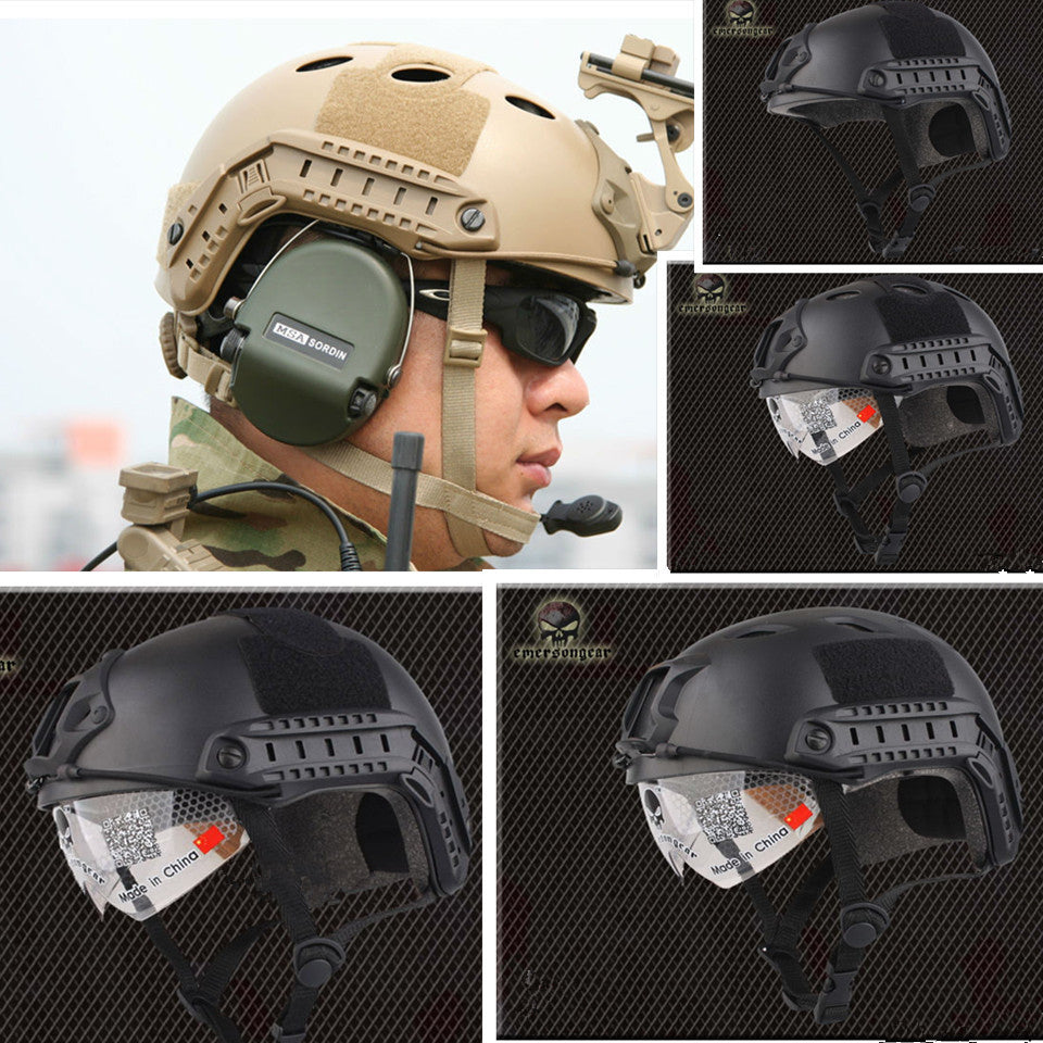 Military tactical airsoft helmet pararescue protective goggle jumper painball