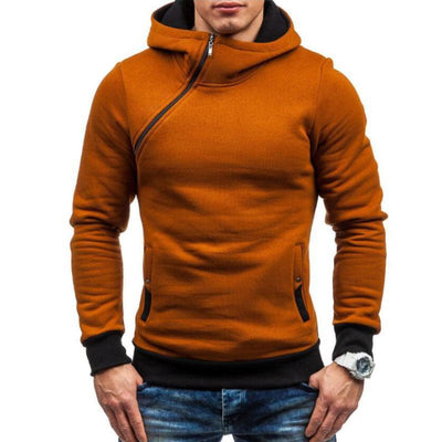 Sweatshirt hoodie men tracksuit fashion oblique zipper casual shirt