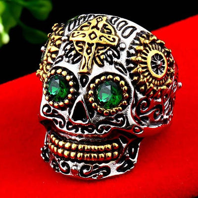 Punk skull rings vintage jewelry for men biker gifts party