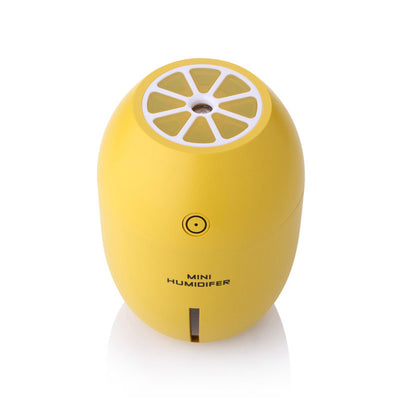 Mini lemon USB portable ultrasonic humidifier air purifier mist maker for home office car LED light