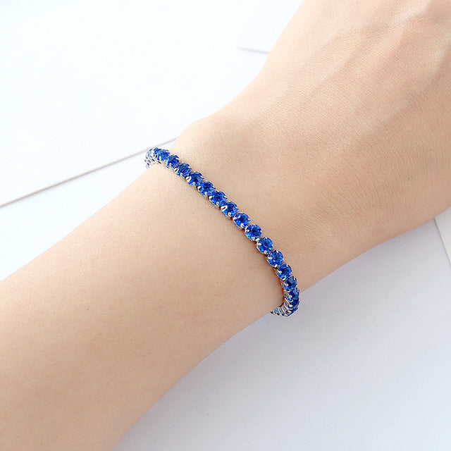 Charm blue crystal bracelets woman for wedding jewelry
