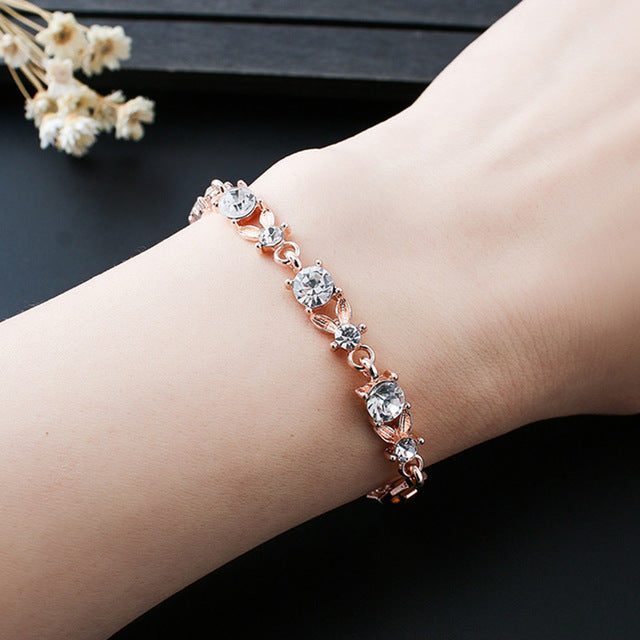 Charm blue crystal bracelets woman for wedding jewelry